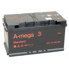 Автомобильный аккумулятор A-mega Standart 80 А/ч обр/п. низкий