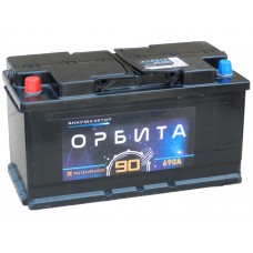 Автомобильный аккумулятор ОРБИТА 90 А/ч п/п.