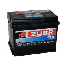 Автомобильный аккумулятор ZUBR EFB 63 А/ч обр/п