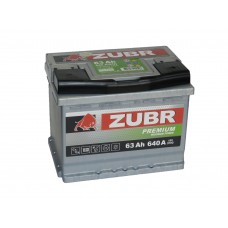 Автомобильный аккумулятор ZUBR Premium 63 А/ч