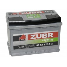 Автомобильный аккумулятор ZUBR Premium 80 А/ч